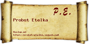 Probst Etelka névjegykártya